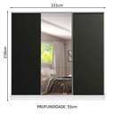 Ver imagem 3 de Guarda-Roupa Casal 100% MDF Madesa Royale 3 Portas de Correr com Espelho Branco/Preto Cor:Branco/Pre