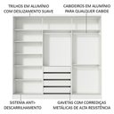 Ver imagem 5 de Guarda-Roupa Casal 100% MDF Madesa Royale 3 Portas de Correr com Espelho Branco/Preto Cor:Branco/Pre