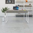 Ver imagem 1 de Escrivaninha Mesa Escritório Kuadra 2 Gavetas 135cm Industrial Snow e Branco Chess