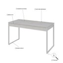 Ver imagem 5 de Escrivaninha Mesa Escritório 135cm 2 Gavetas Kuadra