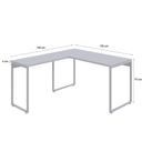 Ver imagem 3 de Escrivaninha Mesa Escritório em L Estilo Kuadra 135cm Industrial Branco e Branco Chess