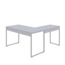 Ver imagem 6 de Escrivaninha Mesa Escritório em L Estilo Kuadra 135cm Industrial Branco e Branco Chess