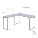 Ver imagem 5 de Escrivaninha Mesa Escritório em L Estilo Kuadra 135cm Industrial Branco e Branco Chess