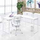 Ver mais imagens de Escrivaninha Mesa Escritório em L Estilo Kuadra 135cm Industrial Branco e Branco Chess