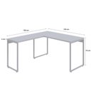 Ver imagem 3 de Escrivaninha Mesa Escritório em L Estilo Kuadra 135cm Industrial Branco e Branco Chess