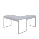 Ver imagem 6 de Escrivaninha Mesa Escritório em L Estilo Kuadra 135cm Industrial Branco e Branco Chess