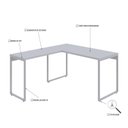 Ver imagem 5 de Escrivaninha Mesa Escritório em L Estilo Kuadra 135cm Industrial Branco e Branco Chess