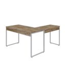 Ver imagem 6 de Escrivaninha Mesa Escritório em L Estilo Kuadra 135cm Industrial Carvalho e Branco Marrom
