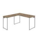 Ver imagem 2 de Escrivaninha Mesa Escritório em L Estilo Kuadra 135cm Industrial Carvalho e Branco Marrom