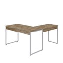 Ver imagem 6 de Escrivaninha Mesa Escritório em L Estilo Kuadra 135cm Industrial Carvalho e Branco Marrom