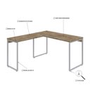 Ver imagem 5 de Escrivaninha Mesa Escritório em L Estilo Kuadra 135cm Industrial Carvalho e Branco Marrom