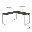 Ver imagem 5 de Escrivaninha Mesa Escritório em L Estilo Kuadra 135cm Industrial Carvalho Dark e Branco Chess Marrom