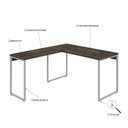 Ver imagem 5 de Escrivaninha Mesa Escritório em L Estilo Kuadra 135cm Industrial Carvalho Dark e Branco Chess Marrom