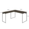 Escrivaninha Mesa Escritório em L Estilo Industrial 135x150cm Kuadra - 3