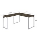 Ver imagem 3 de Escrivaninha Mesa Escritório em L Estilo Industrial 135x150cm Kuadra