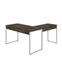 Ver imagem 6 de Escrivaninha Mesa Escritório em L Estilo Kuadra 135cm Industrial Carvalho Dark e Branco Chess Marrom