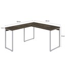 Ver imagem 3 de Escrivaninha Mesa Escritório em L Estilo Kuadra 135cm Industrial Carvalho Dark e Branco Chess Marrom