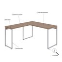 Ver imagem 5 de Escrivaninha Mesa Escritório em L Estilo Kuadra 135cm Industrial Lamina Mel e Branco Marrom