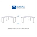 Ver imagem 7 de Escrivaninha Mesa Escritório em L Estilo Kuadra 135cm Industrial Lamina Mel e Branco Marrom