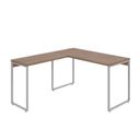 Ver imagem 2 de Escrivaninha Mesa Escritório em L Estilo Kuadra 135cm Industrial Lamina Mel e Branco Marrom