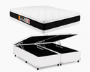 Ver imagem 1 de Cama Box Bau Casal Bipartido Branco Colchão Casal Black e White Air Double Face D45 138x188 - Castor