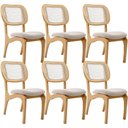 Ver imagem 1 de Kit 6 Cadeiras para Sala de Jantar Estofada e Tela Mariah L02 Bouclê Creme