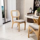 Ver imagem 6 de Kit 6 Cadeiras para Sala de Jantar Estofada e Tela Mariah L02 Bouclê Creme