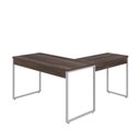 Ver imagem 6 de Escrivaninha Mesa Escritório em L Estilo Kuadra 135cm Industrial Nogal e Branco Marrom