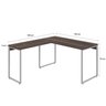Escrivaninha Mesa Escritório em L Estilo Industrial 135x150cm Kuadra - 3