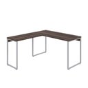 Ver imagem 2 de Escrivaninha Mesa Escritório em L Estilo Kuadra 135cm Industrial Nogal e Branco Marrom