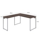 Ver imagem 3 de Escrivaninha Mesa Escritório em L Estilo Kuadra 135cm Industrial Nogal e Branco Marrom