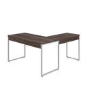 Ver imagem 6 de Escrivaninha Mesa Escritório em L Estilo Kuadra 135cm Industrial Nogal E Branco