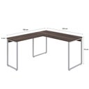 Ver imagem 3 de Escrivaninha Mesa Escritório em L Estilo Kuadra 135cm Industrial Nogal E Branco