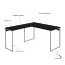 Ver imagem 5 de Escrivaninha Mesa Escritório em L Estilo Kuadra 135cm Industrial Preto Ônix e Branco Chess