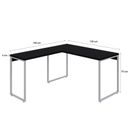Ver imagem 3 de Escrivaninha Mesa Escritório em L Estilo Kuadra 135cm Industrial Preto Ônix e Branco Chess