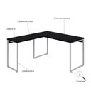 Ver imagem 5 de Escrivaninha Mesa Escritório em L Estilo Kuadra 135cm Industrial Preto Ônix e Branco Chess
