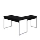 Ver imagem 6 de Escrivaninha Mesa Escritório em L Estilo Kuadra 135cm Industrial Preto Ônix e Branco Chess