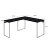 Escrivaninha Mesa Escritório em L Estilo Industrial 135x150cm Kuadra - 3