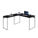 Ver imagem 4 de Escrivaninha Mesa Escritório em L Estilo Kuadra 135cm Industrial Preto Ônix e Branco Chess