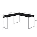 Ver imagem 3 de Escrivaninha Mesa Escritório em L Estilo Kuadra 135cm Industrial Preto Ônix e Branco Chess