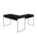 Ver imagem 6 de Escrivaninha Mesa Escritório em L Estilo Kuadra 135cm Industrial Preto Ônix e Branco Chess