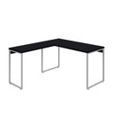 Ver imagem 2 de Escrivaninha Mesa Escritório em L Estilo Kuadra 135cm Industrial Preto Ônix e Branco Chess