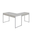 Ver imagem 6 de Escrivaninha Mesa Escritório em L Estilo Kuadra 135cm Industrial Snow e Branco Chess