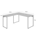 Ver imagem 3 de Escrivaninha Mesa Escritório em L Estilo Kuadra 135cm Industrial Snow e Branco Chess