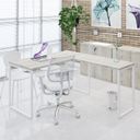 Ver mais imagens de Escrivaninha Mesa Escritório em L Estilo Kuadra 135cm Industrial Snow e Branco Chess