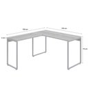 Ver imagem 3 de Escrivaninha Mesa Escritório em L Estilo Kuadra 135cm Industrial Snow e Branco Chess