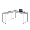 Ver imagem 4 de Escrivaninha Mesa Escritório em L Estilo Kuadra 135cm Industrial Snow e Branco Chess