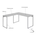 Ver imagem 5 de Escrivaninha Mesa Escritório em L Estilo Kuadra 135cm Industrial Snow e Branco Chess