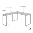 Ver imagem 5 de Escrivaninha Mesa Escritório em L Estilo Kuadra 135cm Industrial Snow e Branco Chess