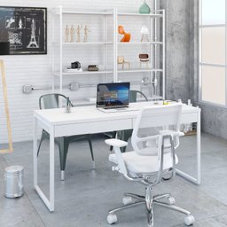 Escrivaninha Mesa Escritório 150Cm 2 Gavetas Kuadra - 7